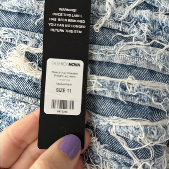 Fashion Nova Shredded Denim Jeans - Picture 7 of 11